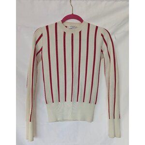 EQUIPMENT Off-White/Red Sweater with open insets